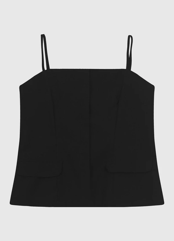 Enfim - Blusa Justa Alfaiataria Preto