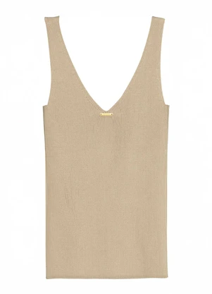 Enfim - Blusa Justa Canelada Areia - ENFIM