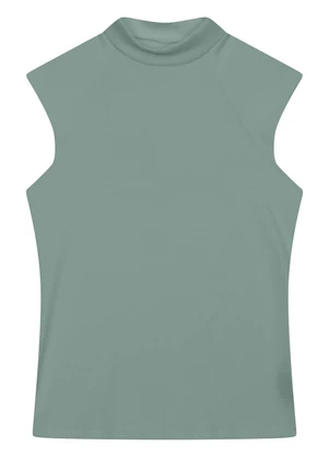Enfim - Blusa Justa Canelada Azul Acinzentado - ENFIM