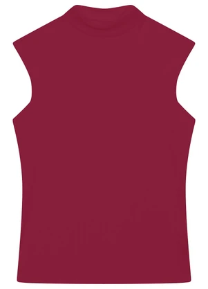 Enfim - Blusa Justa Canelada Bordô - ENFIM