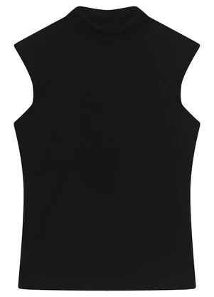 Enfim - Blusa Justa Canelada Preto - ENFIM