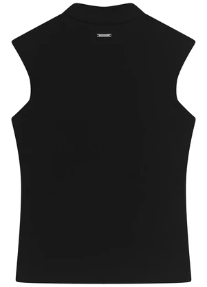 Enfim - Blusa Justa Canelada Preto - ENFIM