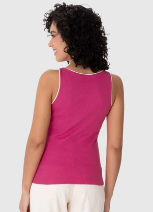 Malwee - Blusa Justa Canelada Rosa - MALWEE
