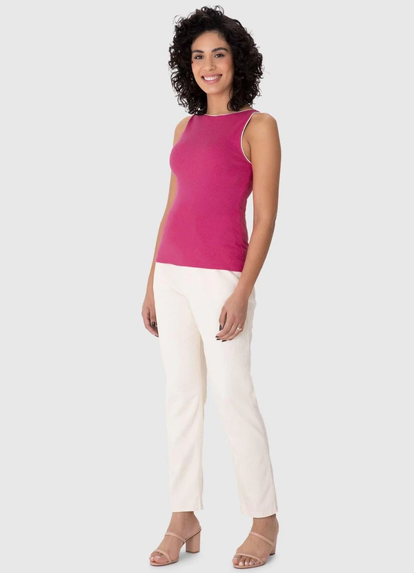 Malwee - Blusa Justa Canelada Rosa 3