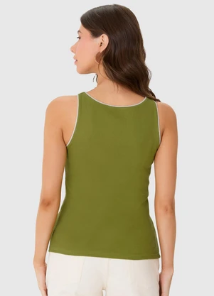 Malwee - Blusa Justa Canelada Verde Pistache - MALWEE