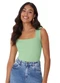 Malwee - Blusa Justa Canelada Verde - variação: Verde