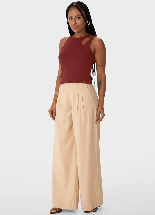 Enfim - Blusa Justa Cut Out Bordô 2