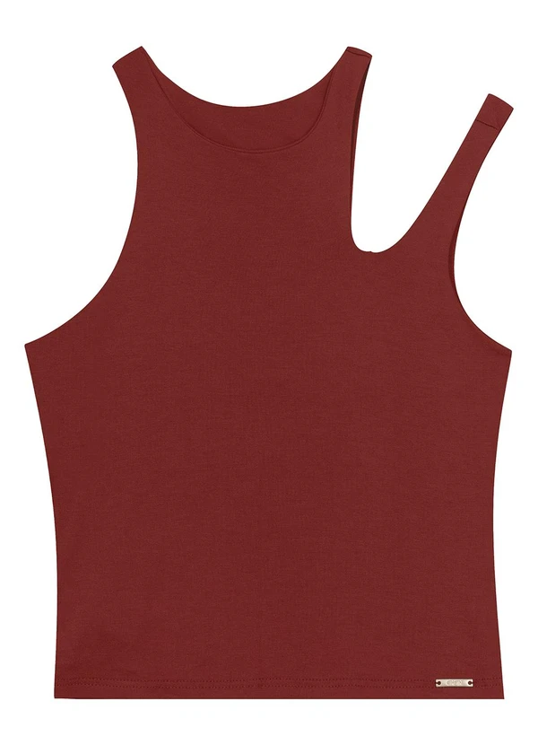 Enfim - Blusa Justa Cut Out Bordô 3