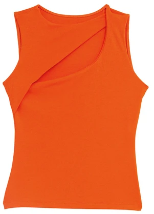 Enfim - Blusa Justa Cut Out Canelada Laranja - ENFIM