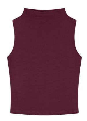 Enfim - Blusa Justa em Malha Viscose Bordô - ENFIM