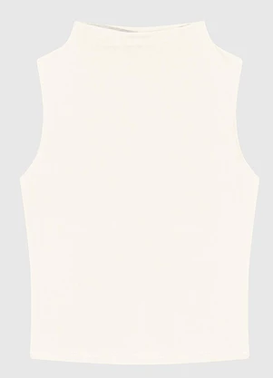 Enfim - Blusa Justa em Malha Viscose Off White - ENFIM