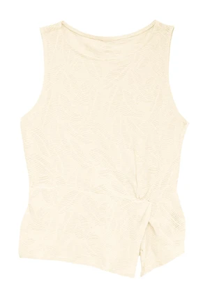 Enfim - Blusa Justa em Renda com Torção Off White - ENFIM