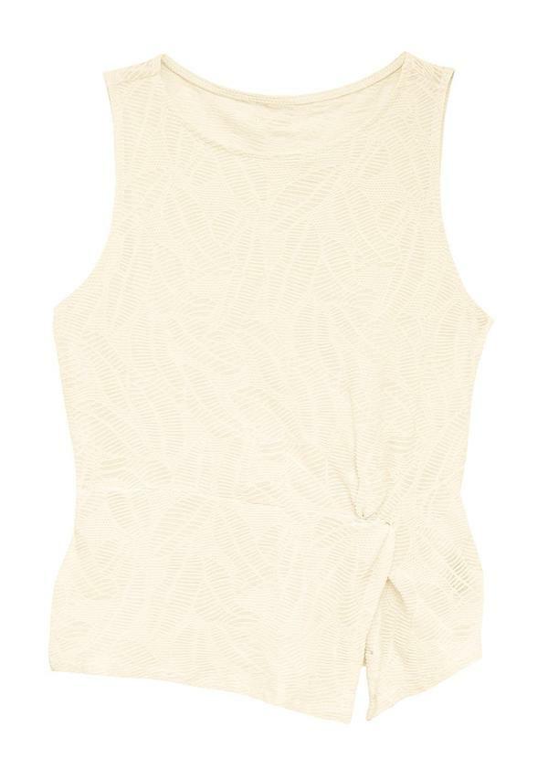 Enfim - Blusa Justa em Renda com Torção Off White