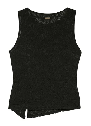Enfim - Blusa Justa em Renda com Torção Preto - ENFIM