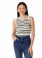 Malwee - Blusa Justa em Tricô Listrado Verde - variação: Verde