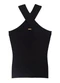 Enfim - Blusa Justa em Tricot Canelado Off White - variação: Preto