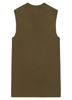 Enfim - Blusa Justa em Tricot Verde Militar - ENFIM