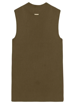 Enfim - Blusa Justa em Tricot Verde Militar - ENFIM