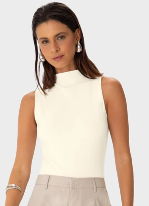 Enfim - Blusa Justa em Viscose Off White - ENFIM