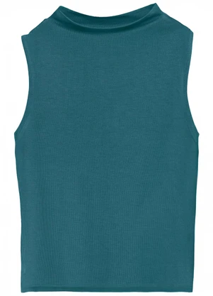 Enfim - Blusa Justa Gola Alta Azul Turquesa - ENFIM