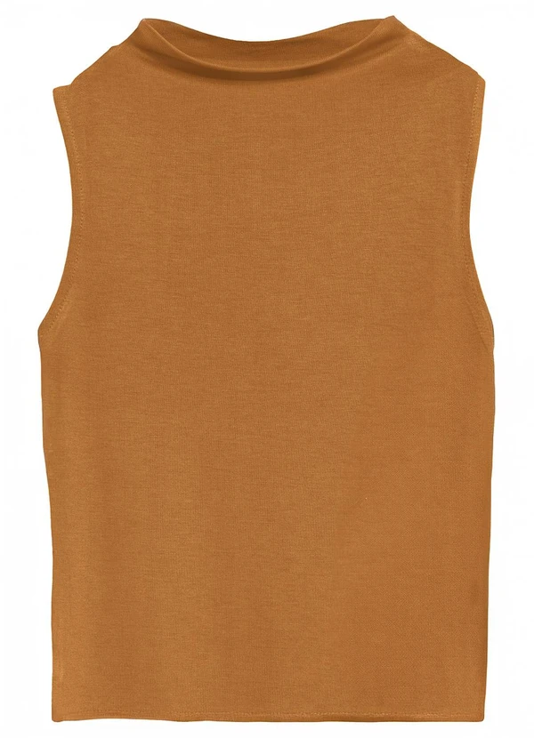 Enfim - Blusa Justa Gola Alta Canela