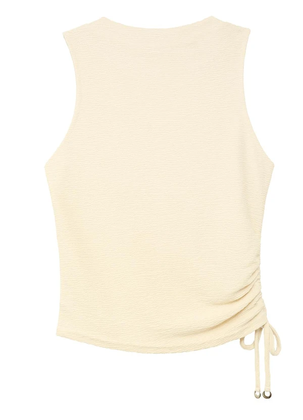 Enfim - Blusa Justa Texturizada com Amarração Off White 4