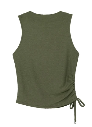 Enfim - Blusa Justa Texturizada Verde Militar - ENFIM