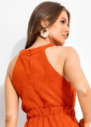 Quintess - Blusa Laranja em Tecido de Cotelê. - QUINTESS