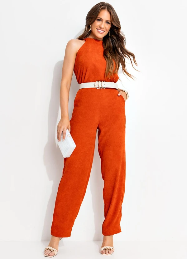 Quintess - Blusa Laranja em Tecido de Cotelê. 4