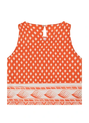 Enfim - Blusa Laranja Reta Paisley - ENFIM