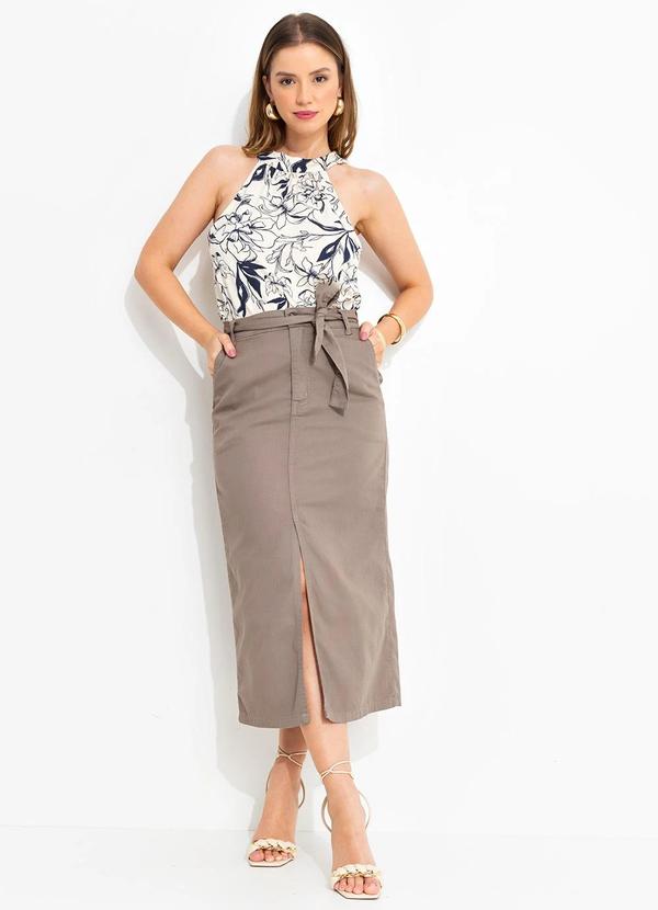 Quintess - Blusa Linho Floral em Malha de Viscose 7