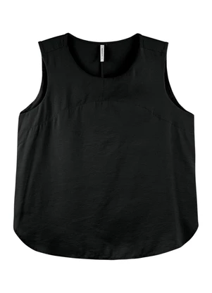 Outlet - Blusa Lisa com Barra Arredondada Adulto Preto - OUTLET