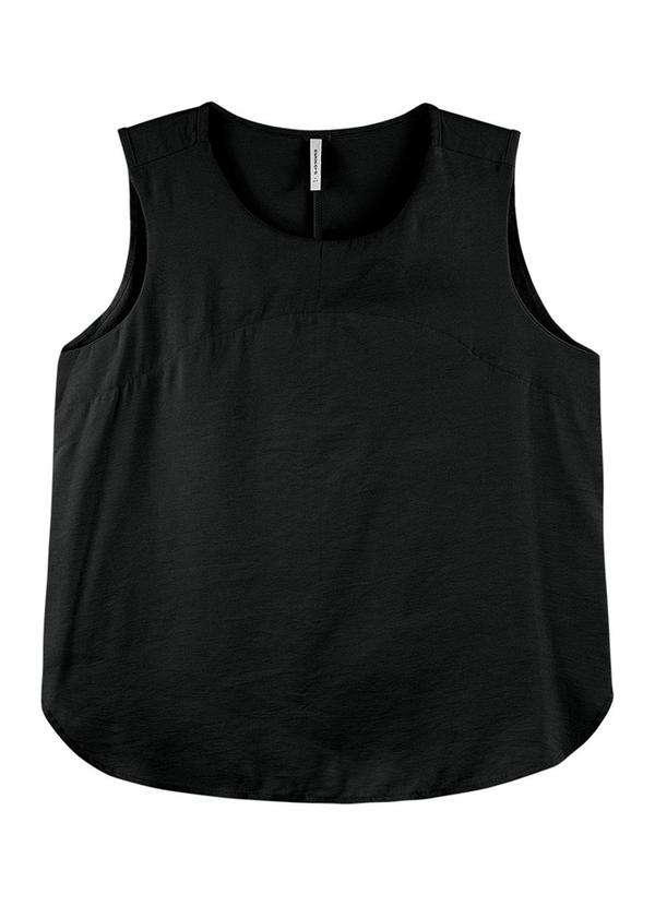 Rezzato - Blusa Lisa com Barra Arredondada Adulto Preto