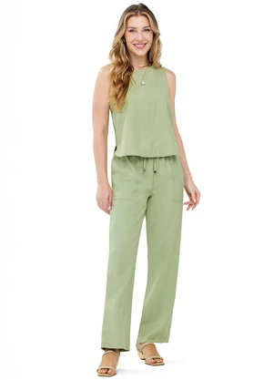 Outlet - Blusa Lisa com Barra Arredondada Adulto Verde - OUTLET