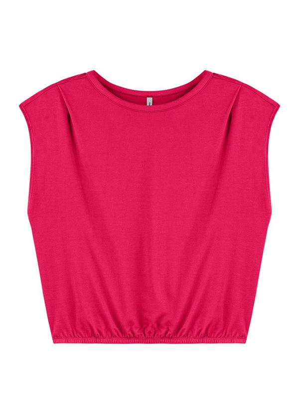 Rezzato - Blusa Lisa com Prega Adulto Feminino Rosa