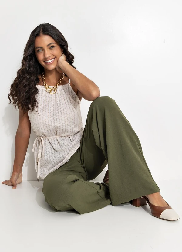 Quintess - Blusa Listrado Devorê em Voil Devorê 1