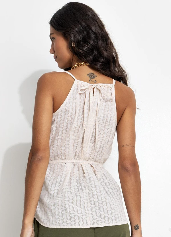 Quintess - Blusa Listrado Devorê em Voil Devorê 3