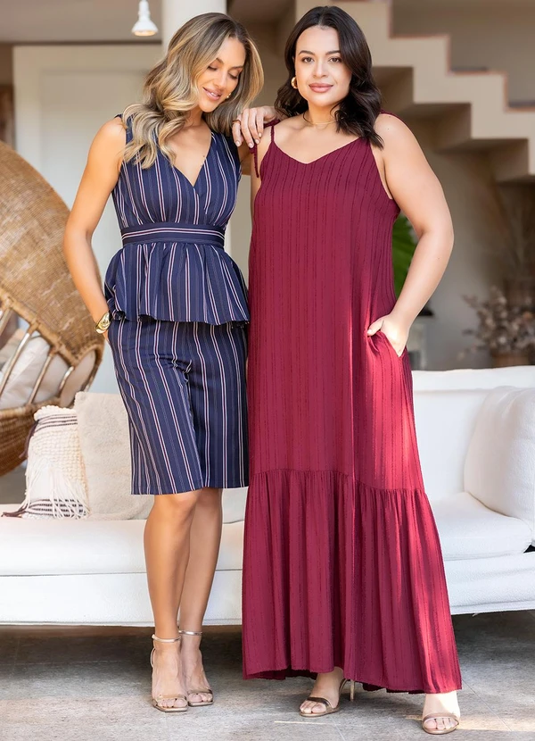 Quintess - Blusa Listrado Marinho em Poliéster com Elastano 7