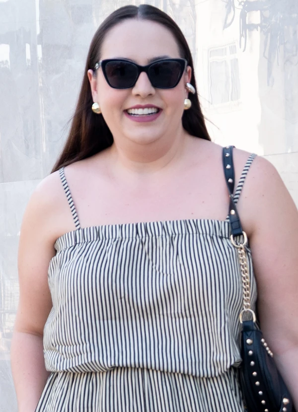 Quintess - Blusa Listrado Preto em Viscose Plana 3