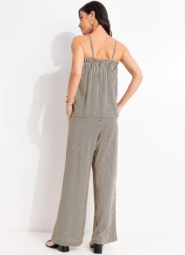 Quintess - Blusa Listrado Preto em Viscose Plana 10