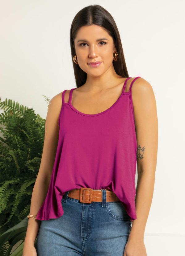 Quintess - Blusa Magenta com Alças Duplas