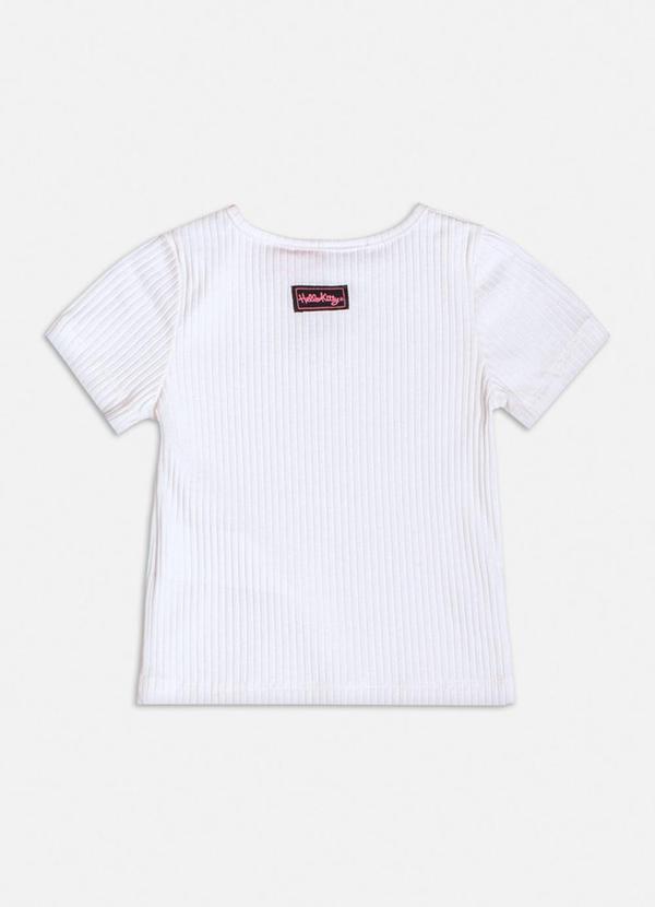 Momi - Blusa Manga Curta Canelada da Hello Kitty Branco 2