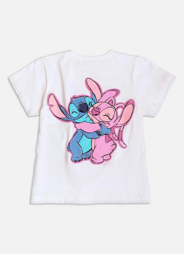 Momi - Blusa Manga Curta do Stitch com Patch Branco 2