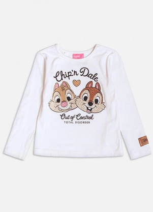 Momi - Blusa Manga Curta do Tico e Teco Branco - MOMI