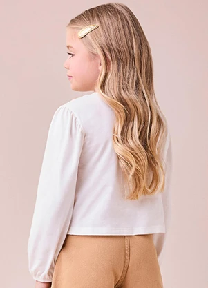 Momi - Blusa Manga Longa com Top de Tricot Branco - MOMI