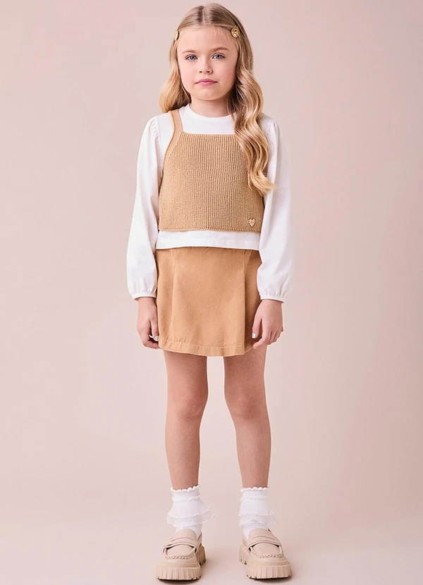 Momi - Blusa Manga Longa com Top de Tricot Branco 3