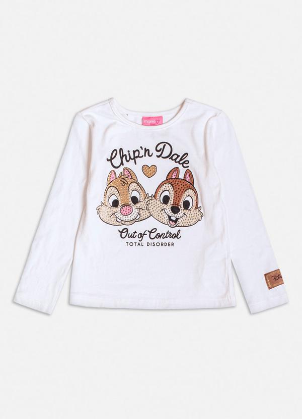 Momi - Blusa Manga Longa do Tico e Teco Branco