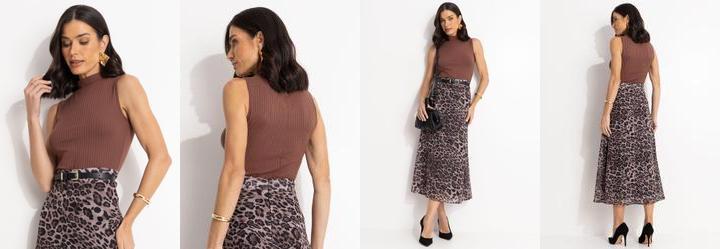 Blusa Marrom em Malha Artois