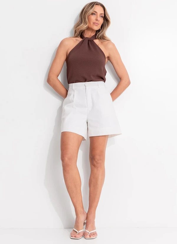 Quintess - Blusa Marrom em Malha com Elastano 3