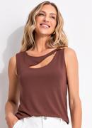 Blusa Marrom em Malha de Viscose